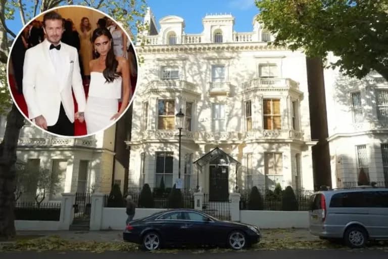 Ruang tamu David dan Victoria Beckham adalah contoh sempurna harmoni tekstur