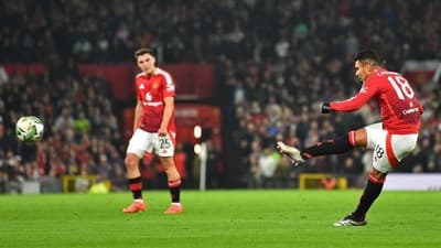 MU catat kemenangan perdana di Liga Eropa setelah menang dengan skor 2-0 melawan PAON di Old Trafford, Jumat, 8/11/24. (reuters/Peter Powell)