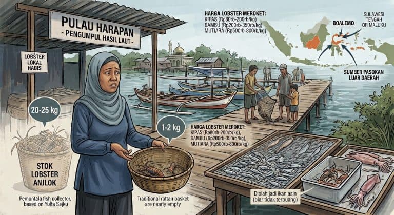 Stok lobster nelayan Bajo