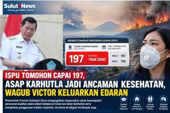 Udara tidak sehat, Wagub Sulut minta masyarakat gunakan masker