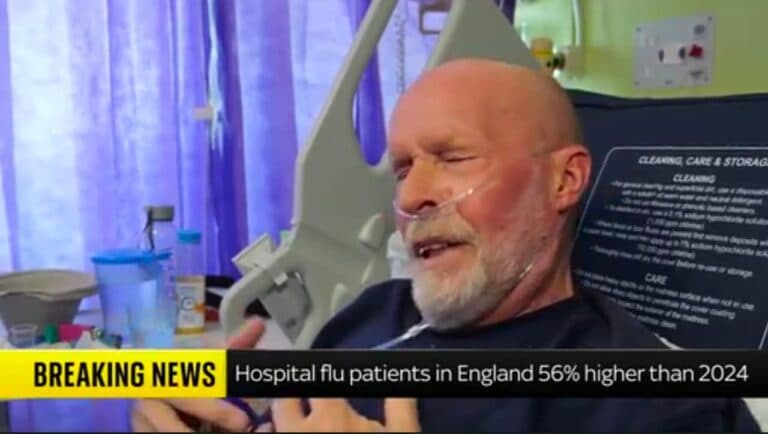 Salahsatu warga Inggris, Paul Mather, kini dirawat di rumahsakit Royal Preston karena terserang influenza. (skynews)