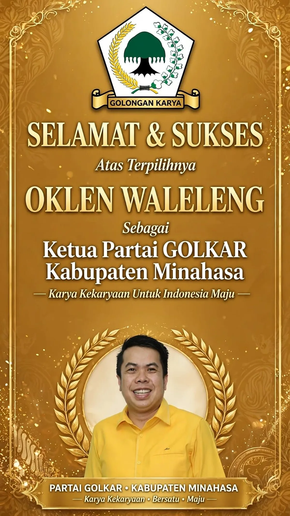 Sah, Jandi Oklen Waleleng pimpin Golkar Minahasa