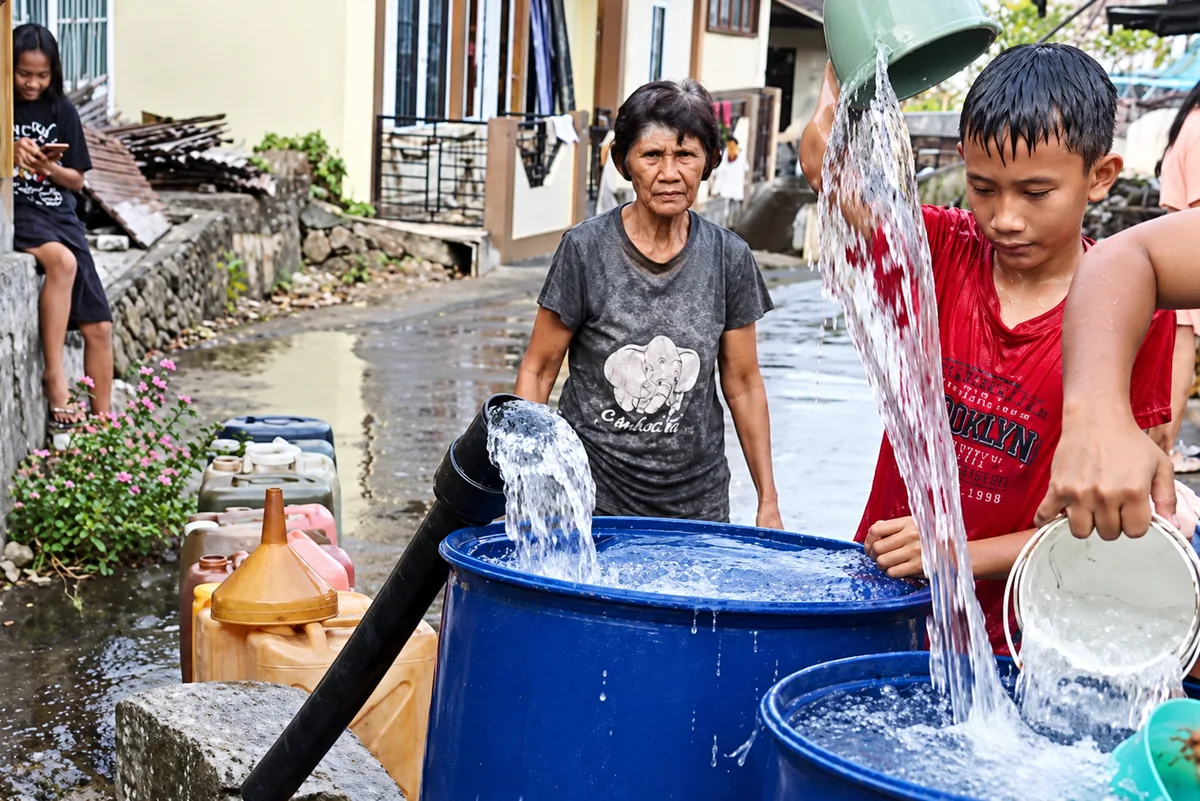 Direktur PDAM Sitaro Arther Tamaka dan tim memulihkan layanan air bersih bagi warga Kelurahan Bahu Namitung setelah delapan tahun terhenti.
