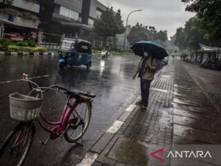 Sebagian besar wilayah di Tanah Air hujan ringan hari ini
