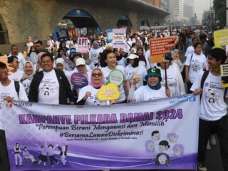 Deklarasi damai Pilkada 2024 di “Car Free Day”, Veronica Tan ikut hadir
