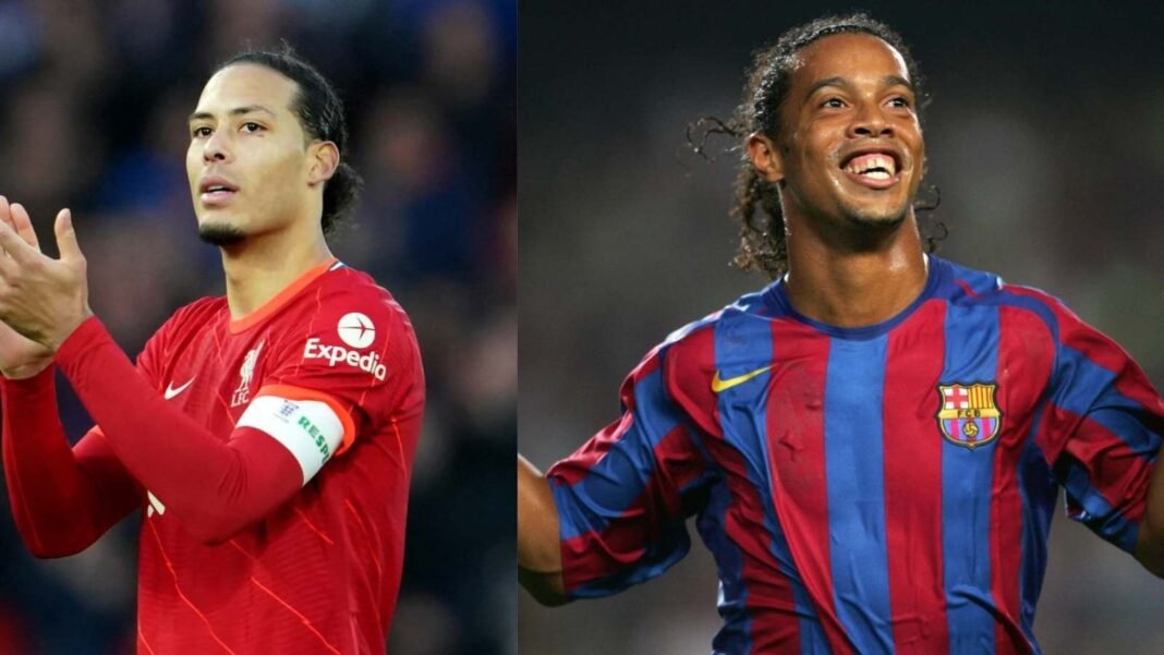 Ronaldinho (kanan) dan Van Dijk. Foto:Istimewa