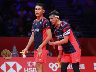 Pasangan Fajar Alfian/Rian Ardianto kalah dramatis di semifinal dari pasangan Malaysia. ANTARA