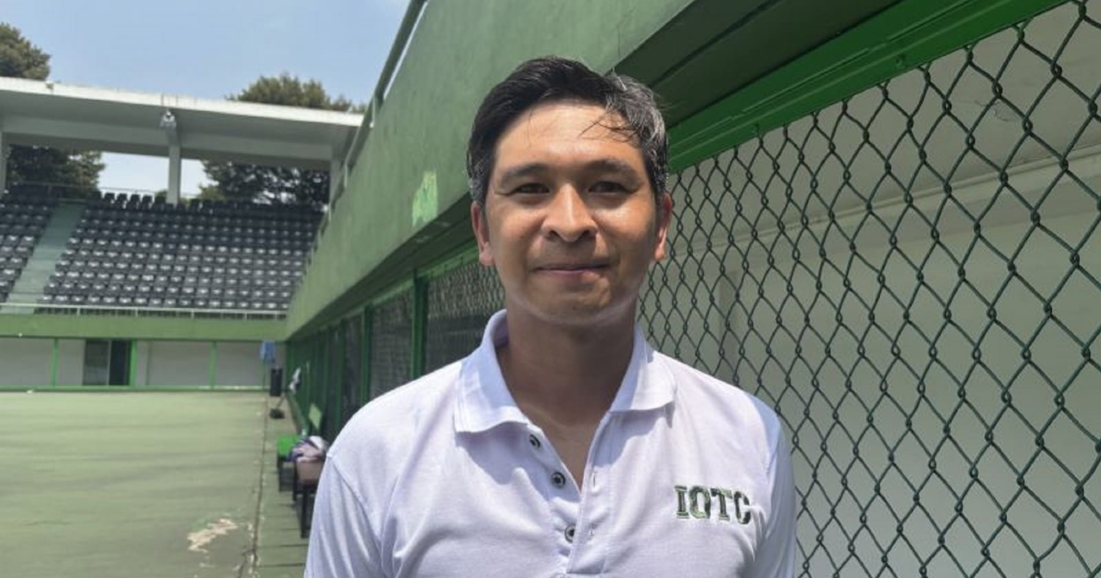 Atlet tenis putra Indonesia Christopher Rungkat ditemui usai latihan persiapan SEA Games 2025 di GBK, Jakarta, Jumat (5/12/2025). ANTARA/Arindra Meodia.