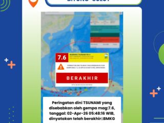 BMKG cabut peringatan dini ancaman tsunami gempa di Sulawesi Utara
