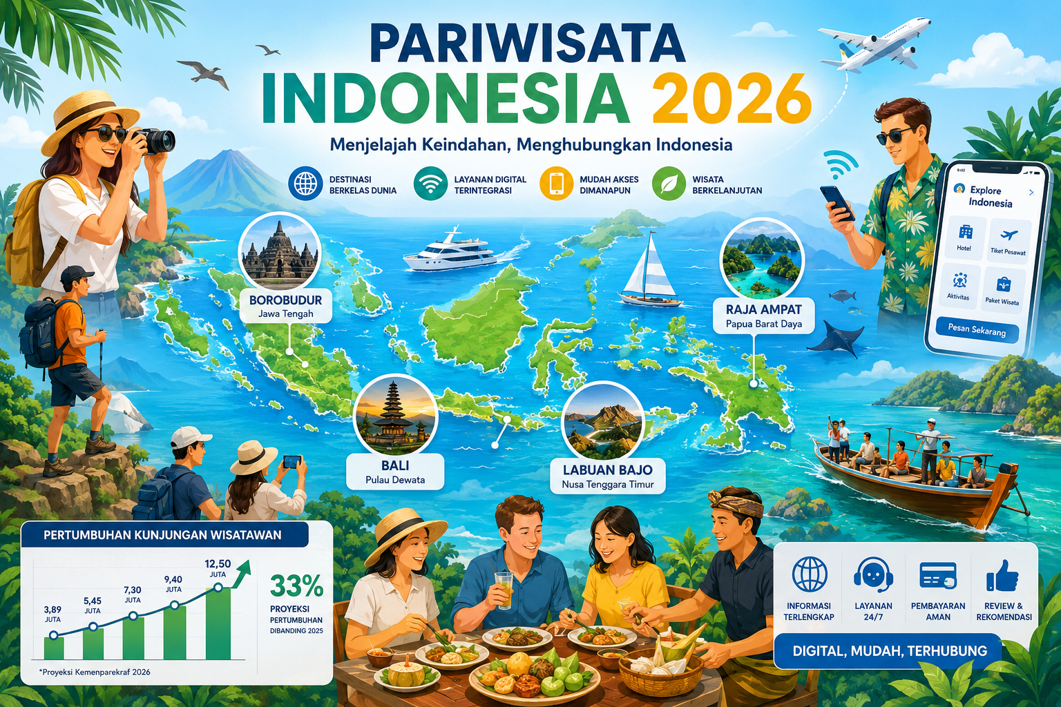 Pariwisata 2026 Melesat, Wisman Tembus 1,09 Juta