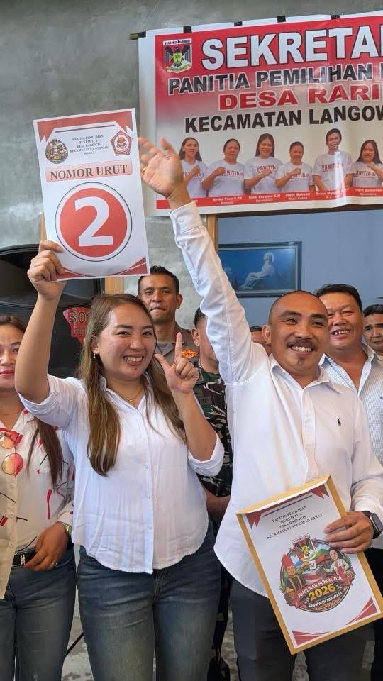 Calon hukum tua (cahut) desa Raringis Langowan