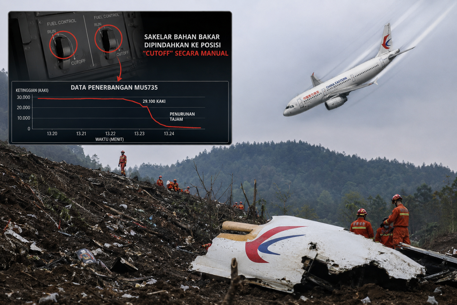 terkuak misteri jatuhnya pesawat China Eastern Airlines