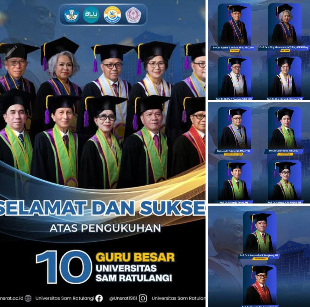 Unsrat ketambahan 10 profesor baru