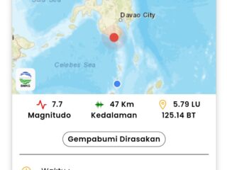 Gempa magnitudo 7,7 guncang barat laut Tahuna, BMKG keluarkan peringatan dini tsunami untuk Sulut dan sejumlah wilayah