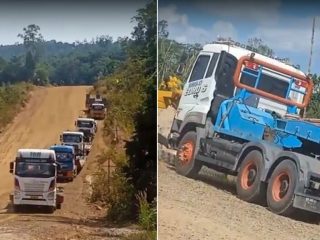 Tuntut hak gaji, eks karyawan PT PKS dan PT KSJ Barito Selatan kembali tahan alat berat perusahaan