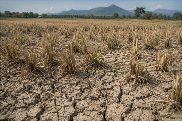 Sawah terdampak kekeringan