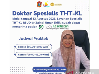 Peserta BPJS kesehatan kini bisa berobat THT-KL di RSUD ZUS, jadwalnya cuma dua hari dalam sepekan