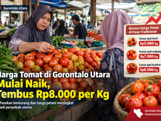 Harga tomat di Gorontalo Utara mulai merangkak naik, pasokan menyusut